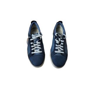 Clarks Blue Mens Dress Athletic Dress Shoes Size 9.5 in good condition.